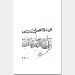 Harbour at Crail in Fife, on the East Coast of Scotland [ Digital Illustration] Posters and Art